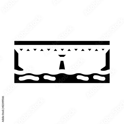 girder bridge glyph icon vector. girder bridge sign. isolated symbol illustration