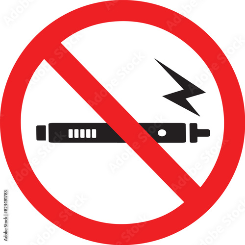 NO VAPING sign. Printable sticker. Vector.