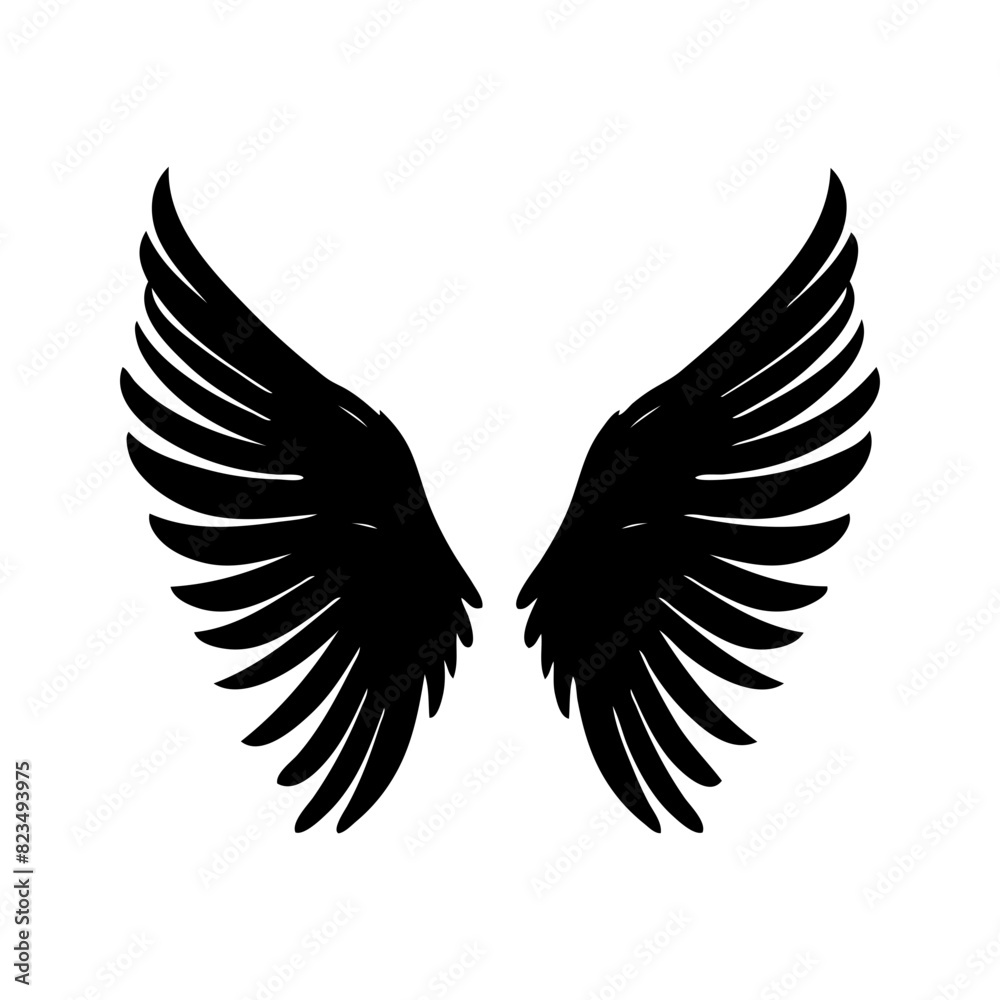 Fototapeta premium angel feather wings simple design Vector illustration