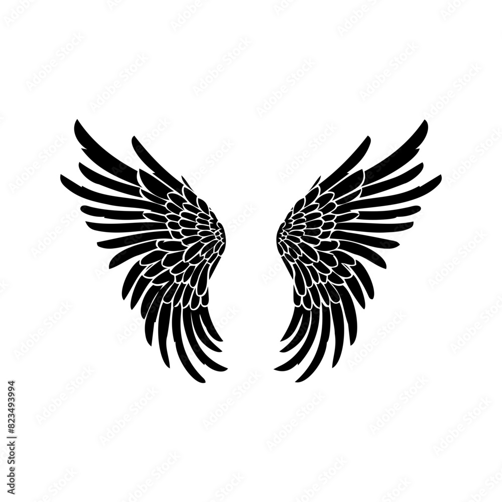 Obraz premium angel feather wings simple design Vector illustration