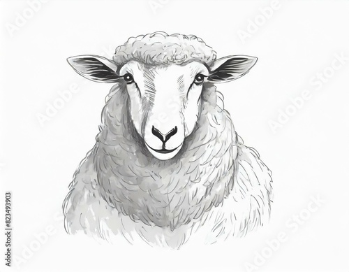 Rysunek owcy głowa #823493903