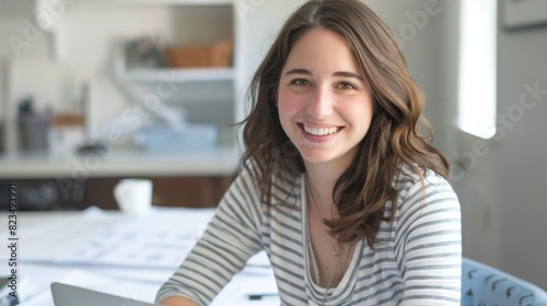Smiling Woman at Her Desk Free Download Smiling Woman at Her Desk - GFXLoad