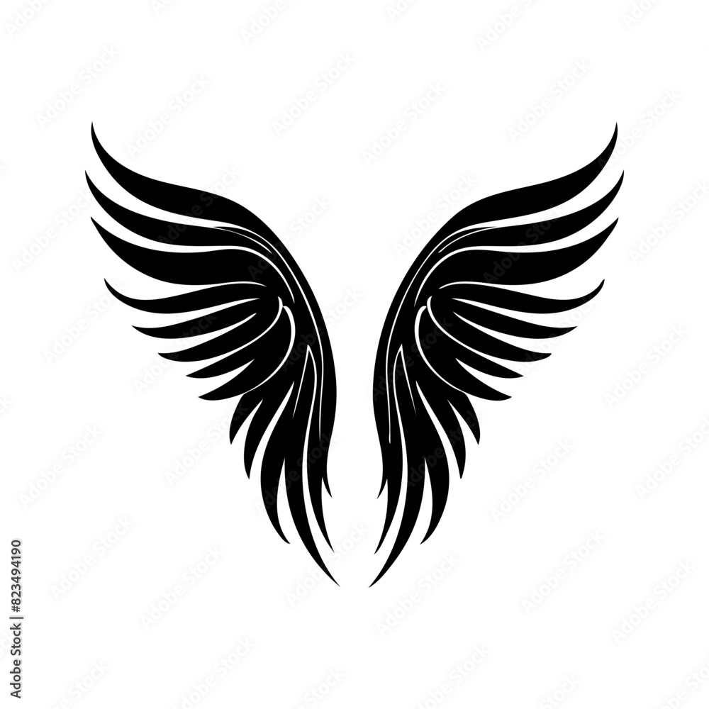 Fototapeta premium angel feather wings simple design Vector illustration