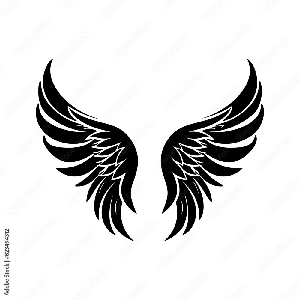 Fototapeta premium angel feather wings simple design Vector illustration