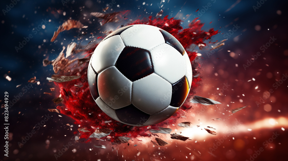 Fototapeta premium soccer ball colorful illustration background