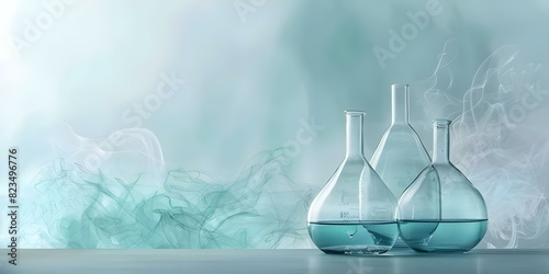 Chemical lab glassware set for research with graphic art design. Concept Chemical Research, Lab Glassware, Graphic Art, Science Illustration