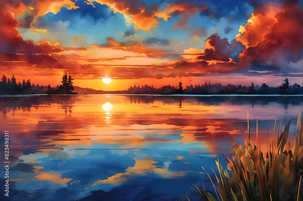 Serene Sunset Reflections
