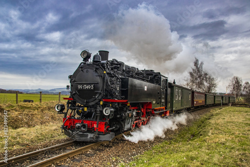 narrow gauge steam locomotive in the Zittava mountains