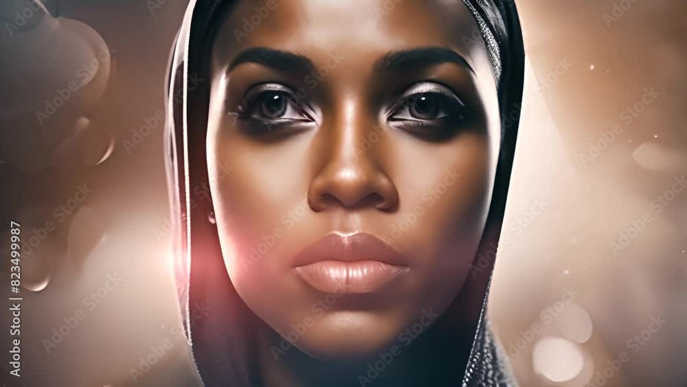 Woman Wearing Hooded Cloak Generative AI