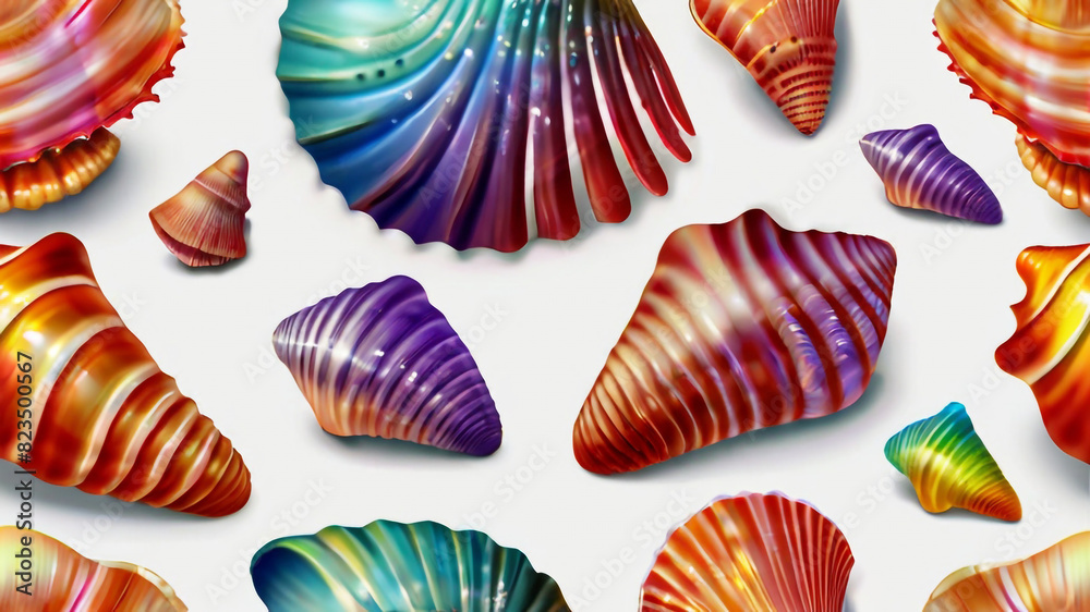 Colorful Seashells Pattern Colorful Seashells Pattern