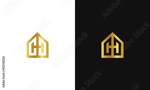 monogram h hh hhh home initial logo for building hotel mortgage resort villa residential estate