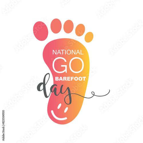 National go barefoot day, vector. 