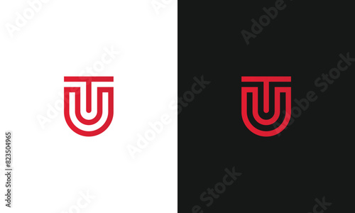 Monogram u t ut tu line logo template for gym sport technology internet web design graphic personal branding