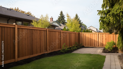 Tall cedar privacy fence enveloping the backyard