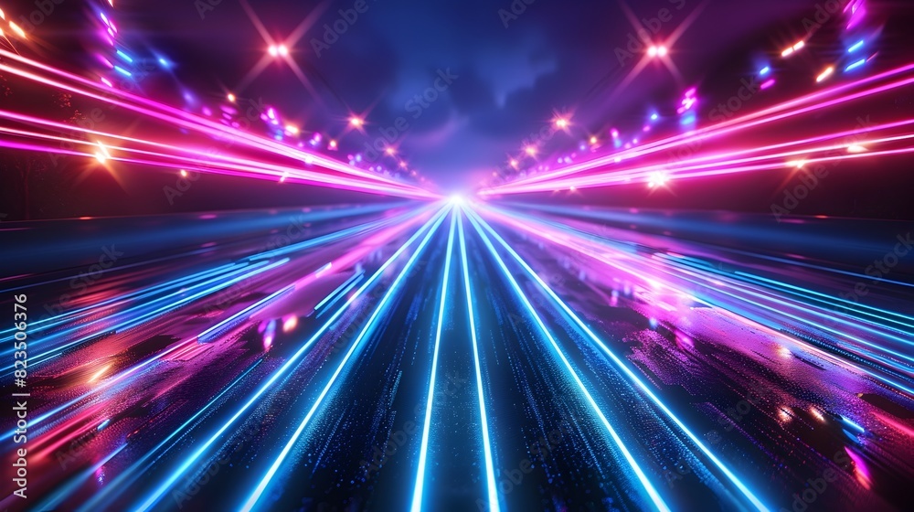 HighSpeed Data Network in Motion Glossy Black Surfaces Intersected by Dynamic Neon Lines HighSpeed Data Network in Motion Glossy Black Surfaces Intersected by Dynamic Neon Lines