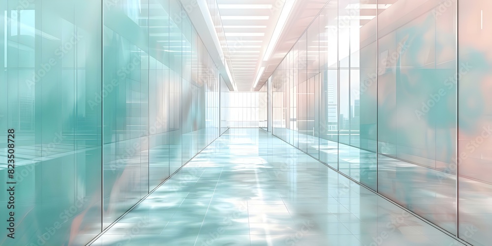 Blurry office hallway meeting room for use as business background or backdrop. Concept Office Backgrounds, Blurry Hallway, Meeting Room, Business Backdrops