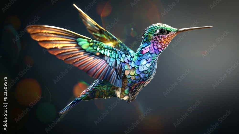 Obraz premium Hummingbird Made of Gemstones