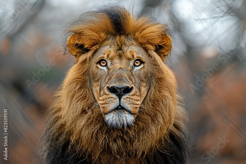 Photo of a lion looking at camera  high quality  high resolution