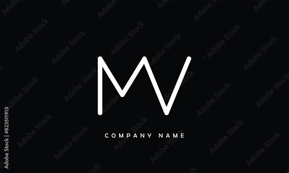 MV, VM, M, V Abstract Letters Logo Monogram MV, VM, M, V Abstract Letters Logo Monogram