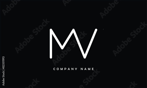 MV, VM, M, V Abstract Letters Logo Monogram