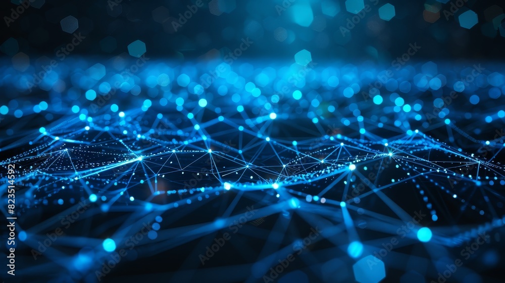 Abstract digital background with interconnected points and lines forming a network, representing data transfer and connectivity. Abstract digital background with interconnected points and lines forming a network, representing data transfer and connectivity.