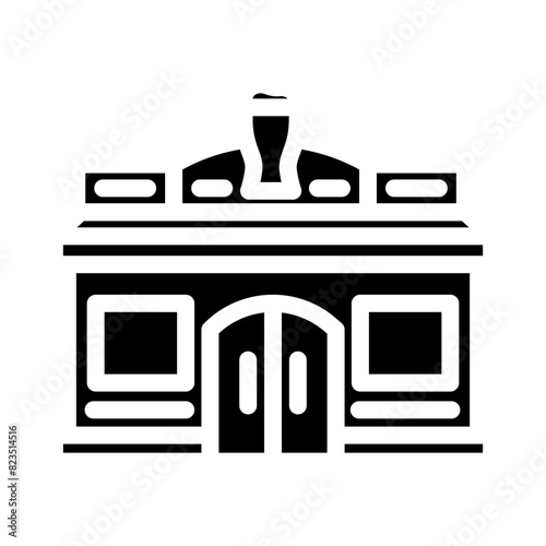 brasserie street cafe glyph icon vector. brasserie street cafe sign. isolated symbol illustration