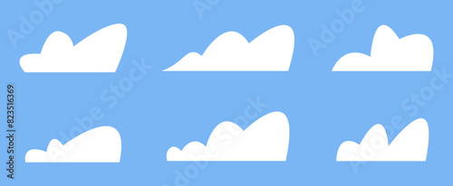 Simple cloud shapes for illustration, web and print template