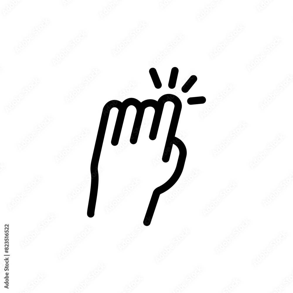 Fototapeta premium Hand knocking on door icon. Vector illustration, isolated on white background.