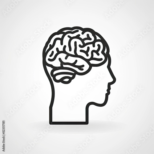Human head with brain inside, symbolizing concepts like gesture, art, symbol