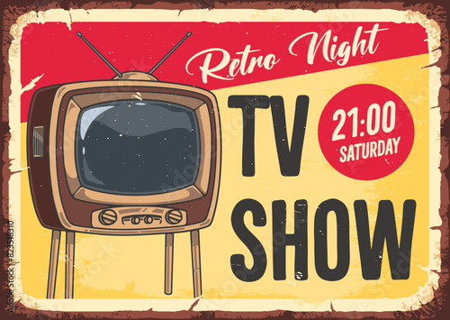 TV show vintage sticker red