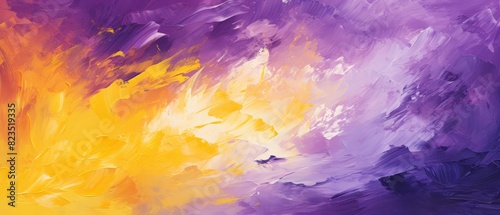 Wallpaper Mural Yellow and purple abstract brush strokes background with copy space, Torontodigital.ca