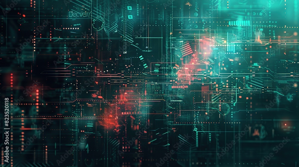 Digital background for tech, AI, data, audio, graphics 