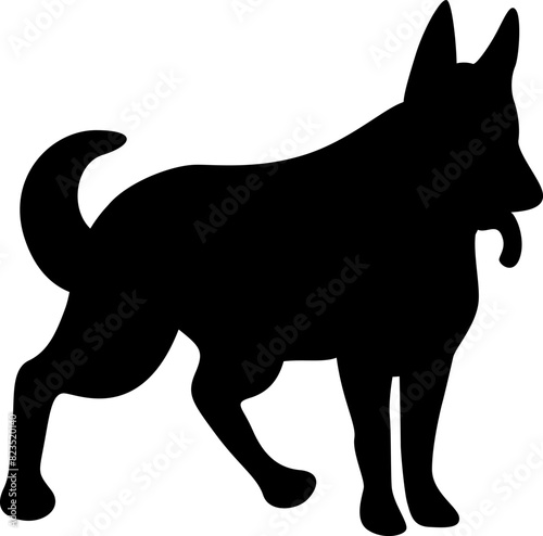German Shepherd dog silhouette. Vector illustration