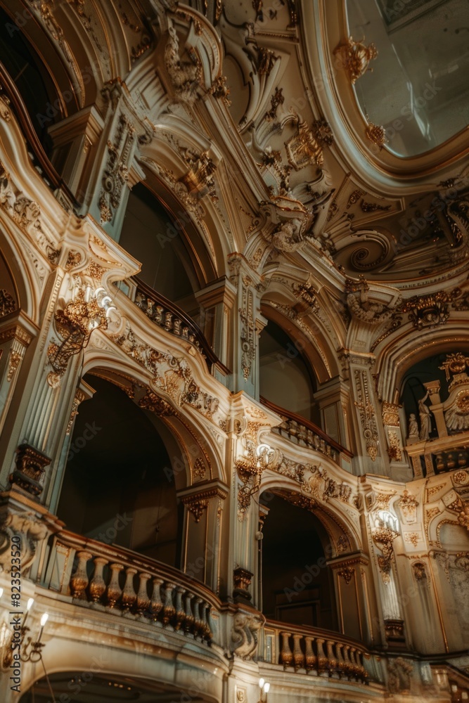 Luxurious interior with elegant chandelier, ideal for interior design projects Luxurious interior with elegant chandelier, ideal for interior design projects