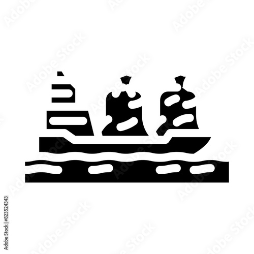 export wood pellets glyph icon vector. export wood pellets sign. isolated symbol illustration