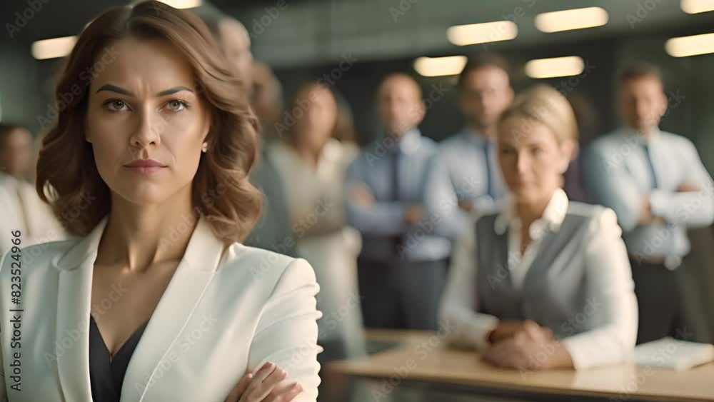 Woman Standing in Front of Group of People Generative AI