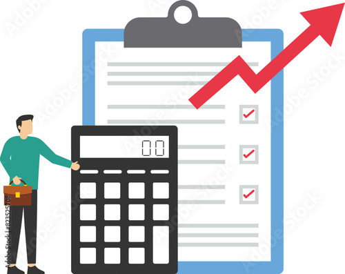 Calculate expenses isolated cartoon vector illustrations. Small business owners doing accountancy, money management, profit and income calculation, financial expenses report vector cartoon.

