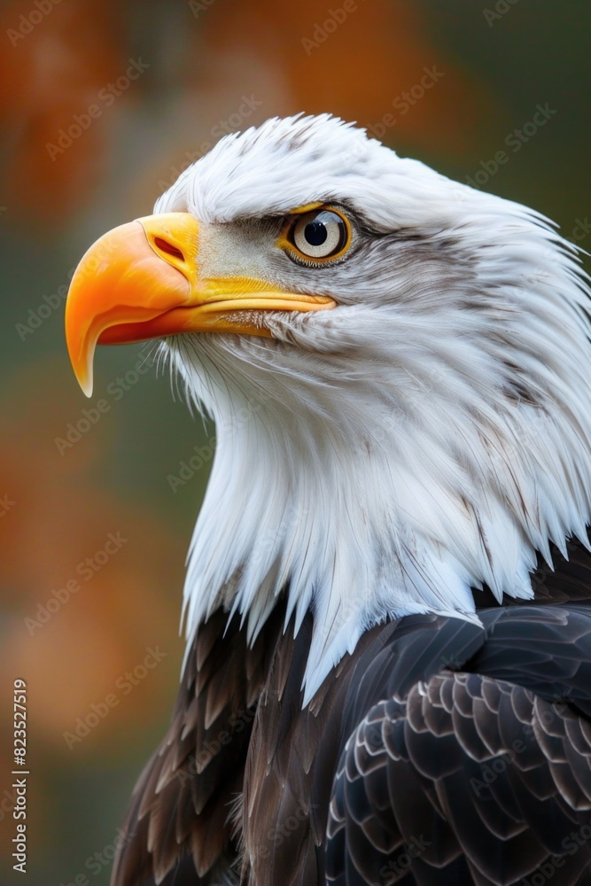 A detailed close up of a bald eagle's head, suitable for various projects A detailed close up of a bald eagle's head, suitable for various projects