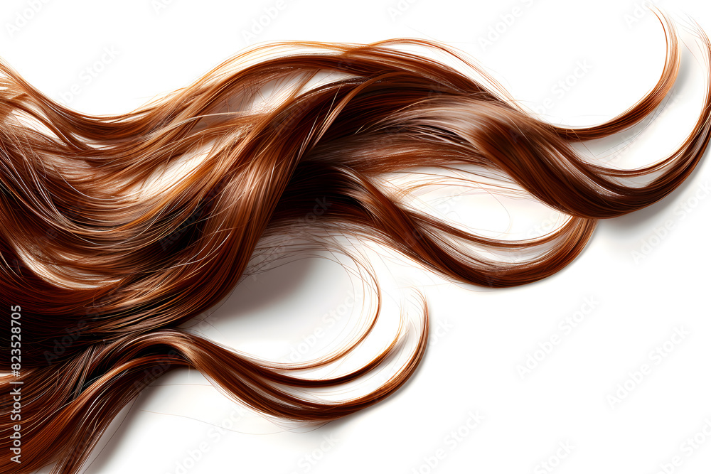 Beautiful shiny healthy hair curls texture isolated on white background Beautiful shiny healthy hair curls texture isolated on white background
