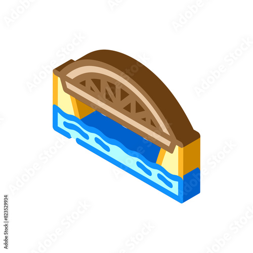 bowstring bridge isometric icon vector. bowstring bridge sign. isolated symbol illustration