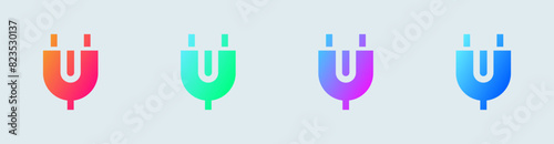 Socket solid icon in gradient colors. Power plug signs vector illustration.