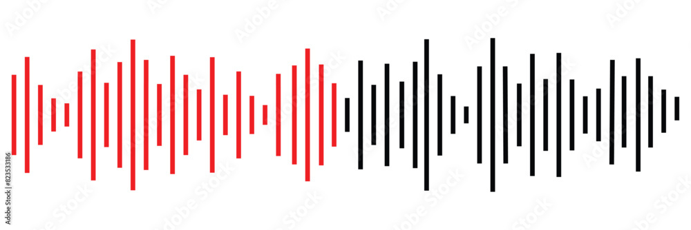 Sound wave set. Sound waves, Equalizer, Audio waves, Radio signal, Music. Recording. On White Background Vector illustration. Sound wave set. Sound waves, Equalizer, Audio waves, Radio signal, Music. Recording. On White Background Vector illustration.