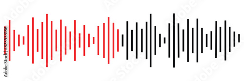 Sound wave set. Sound waves, Equalizer, Audio waves, Radio signal, Music. Recording. On White Background Vector illustration.