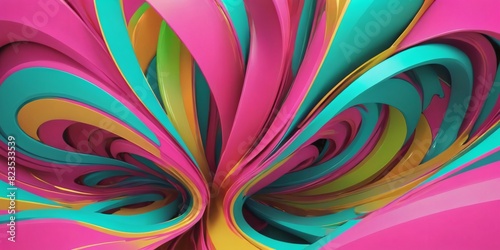 3d colorful abstract background. Pink , Blue, Yellow collor pattern  photo