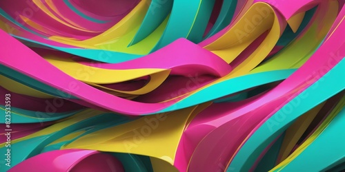 3d colorful abstract background. Pink , Blue, Yellow collor pattern  photo