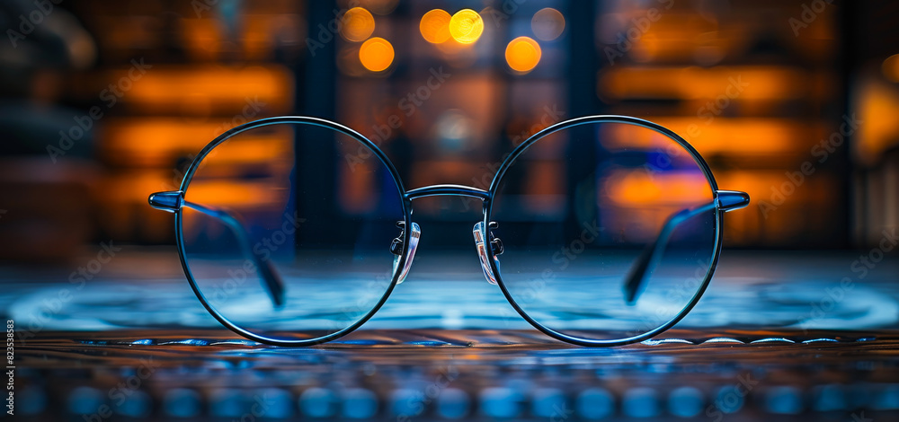 Glasses on table