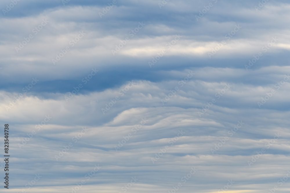 Cloudy wavy overcast sky, design element