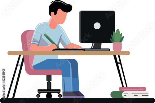 A creative work on a computer and graphics tablet