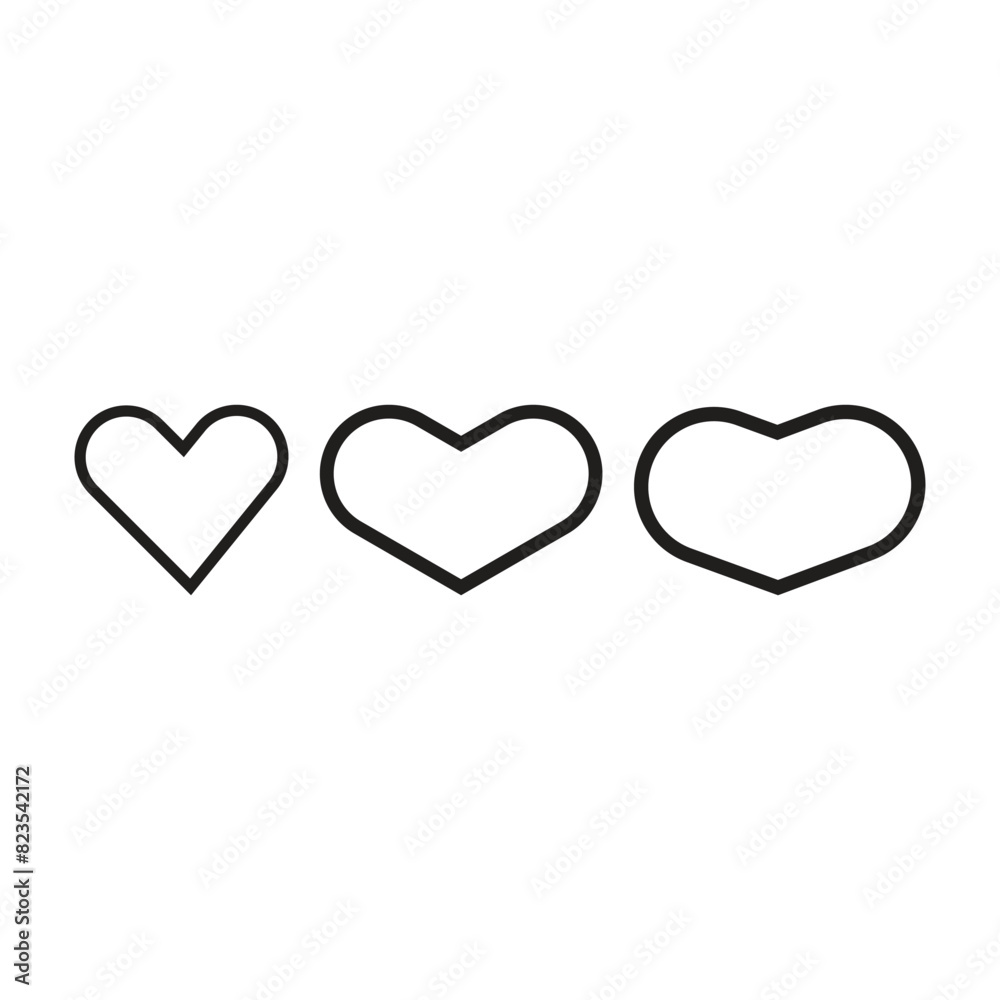 Love icon in flat style with background.