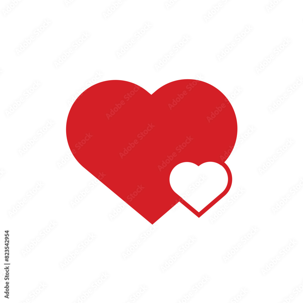Heart icon in trendy flat design.